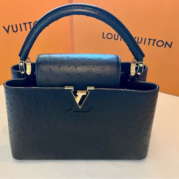 LV Capucines PM Black Ostrich - Picture 2 of 14